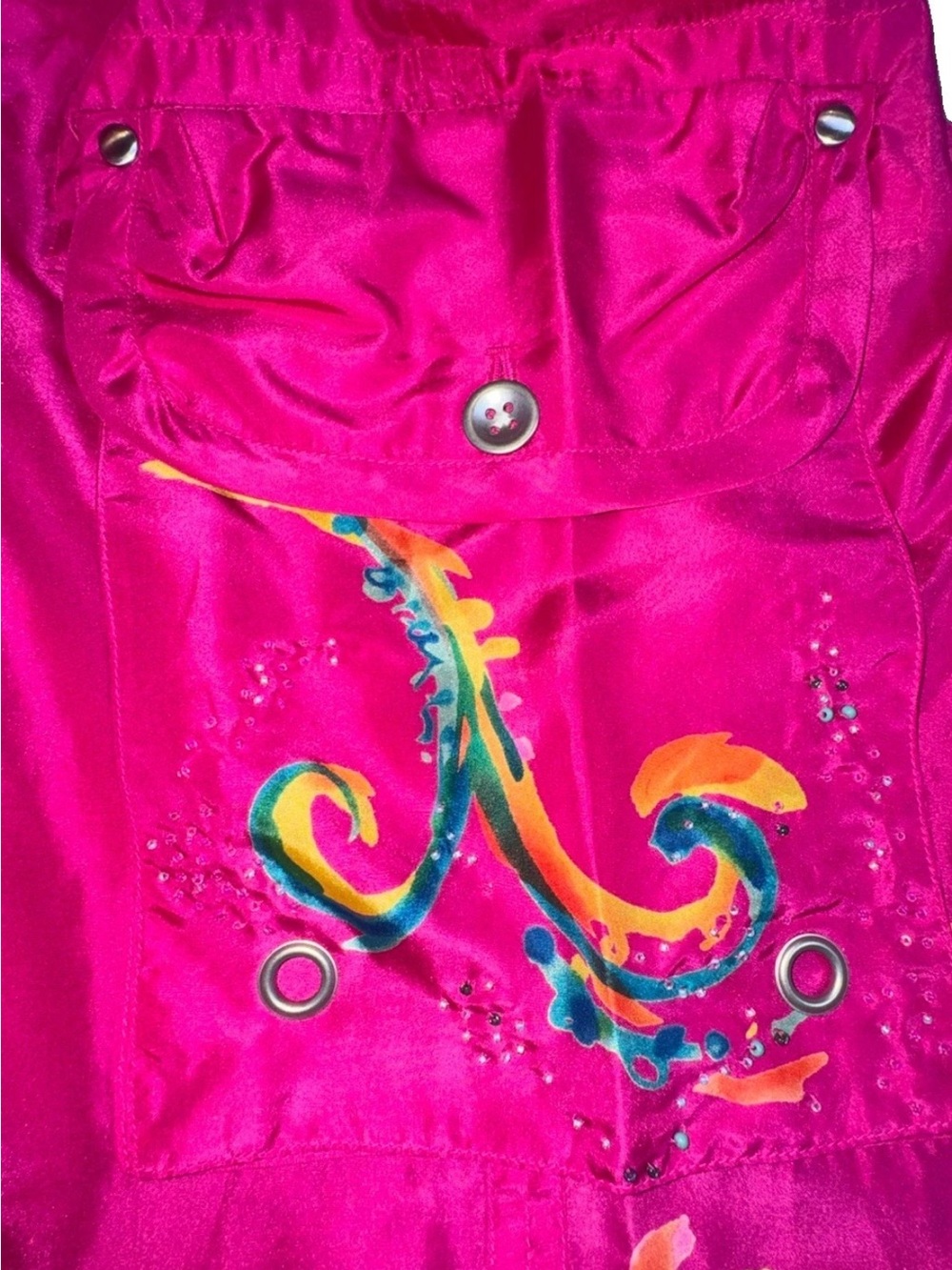 Ralph Lauren Bali Brits Collection Silk Beaded Cargo Pants Pink Sz 12 NWT $498 - Picture 6 of 16